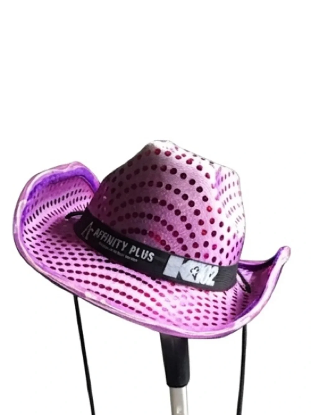Light Up Cowboy Hat Purple Velvet Bling LED Sequin Festival Party Club NWOT